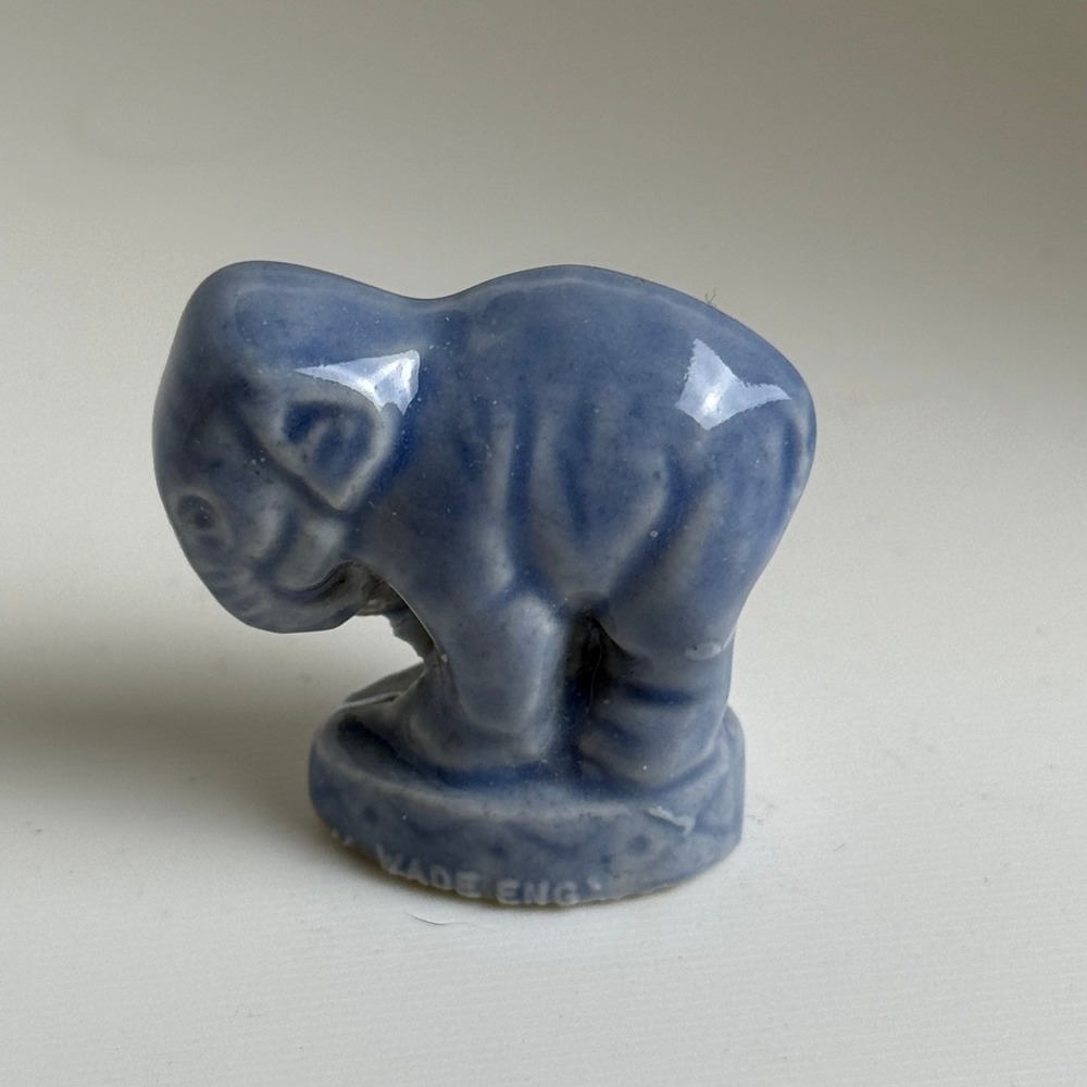 Wade Whimsie Circus Elephant Standing Figurine Blue Glaze Miniature England